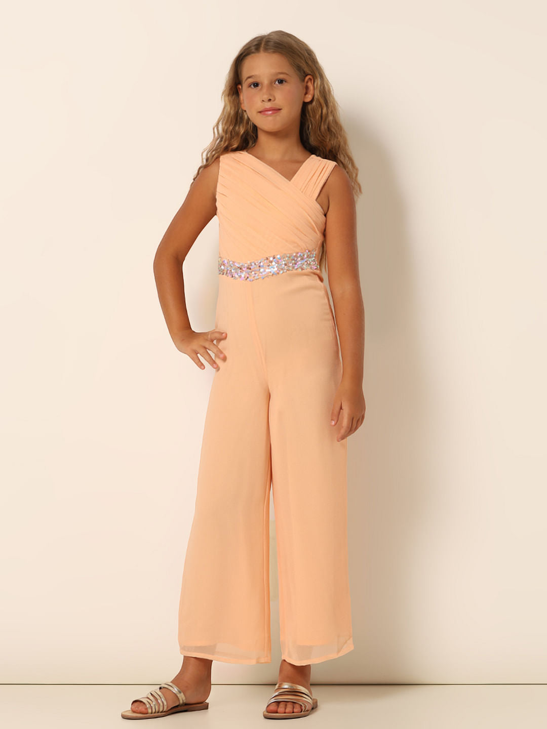 Girl Peach Jumpsuit - Main Image