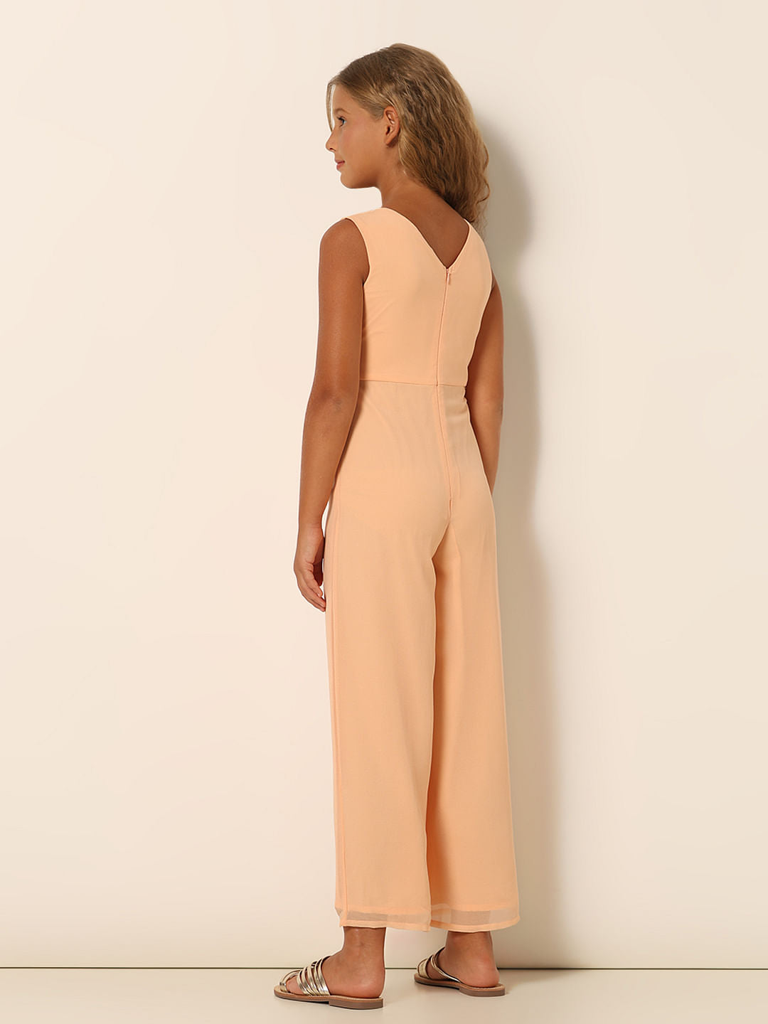Girl Peach Jumpsuit