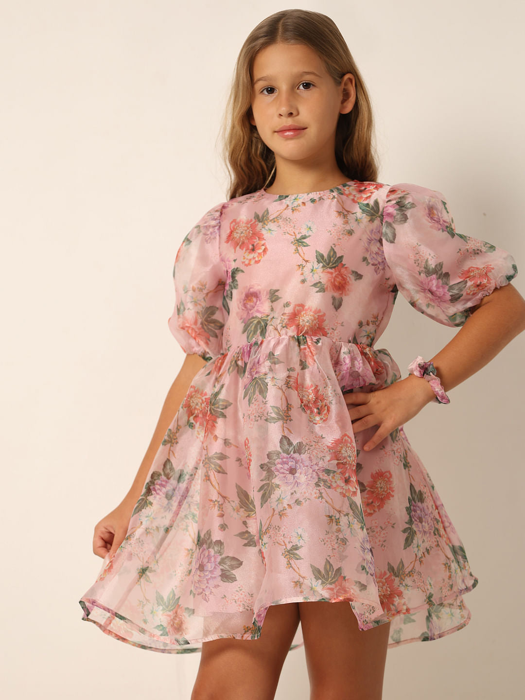 Lilac Floral Organza Dress