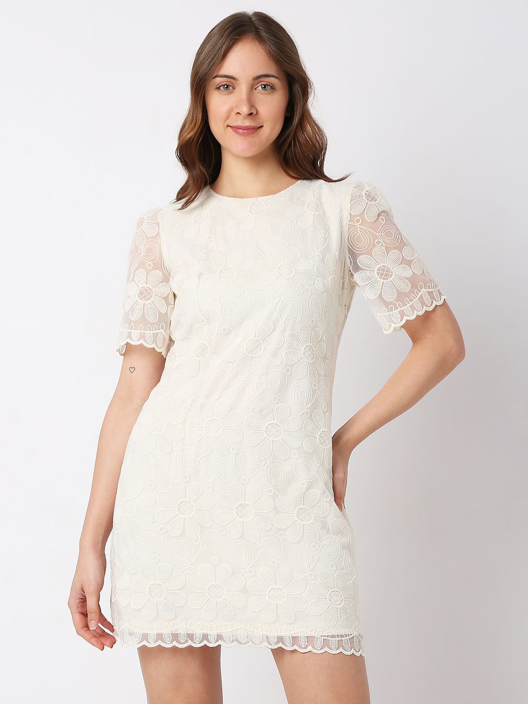 White Lace Mini Dress