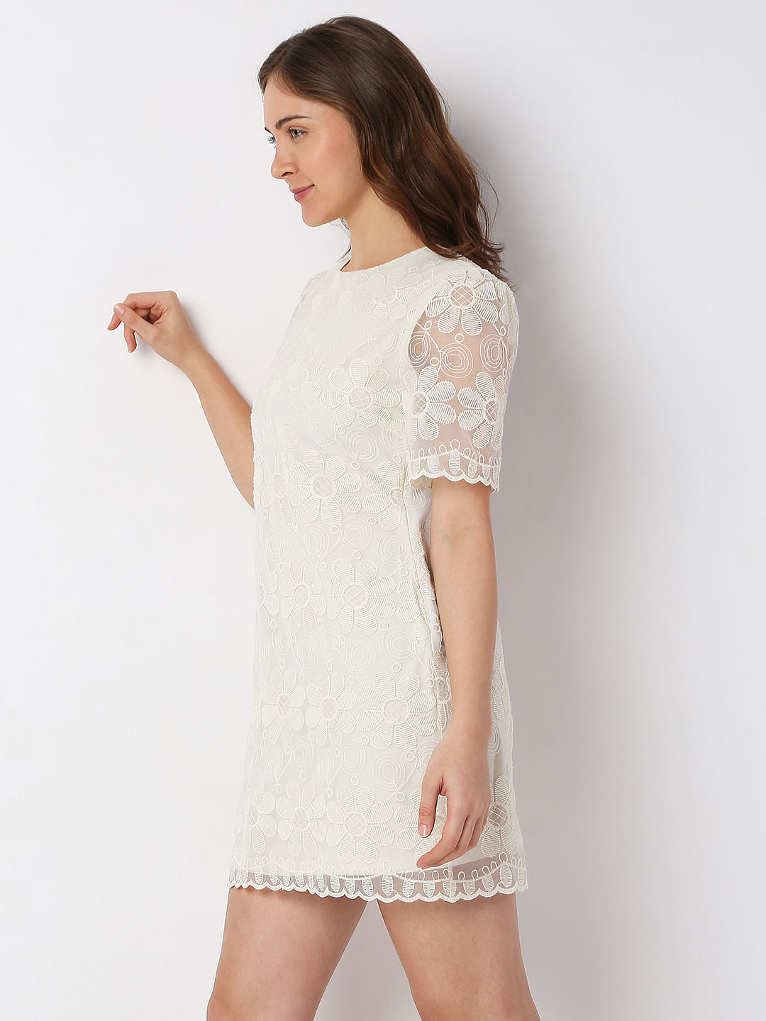 White Lace Mini Dress