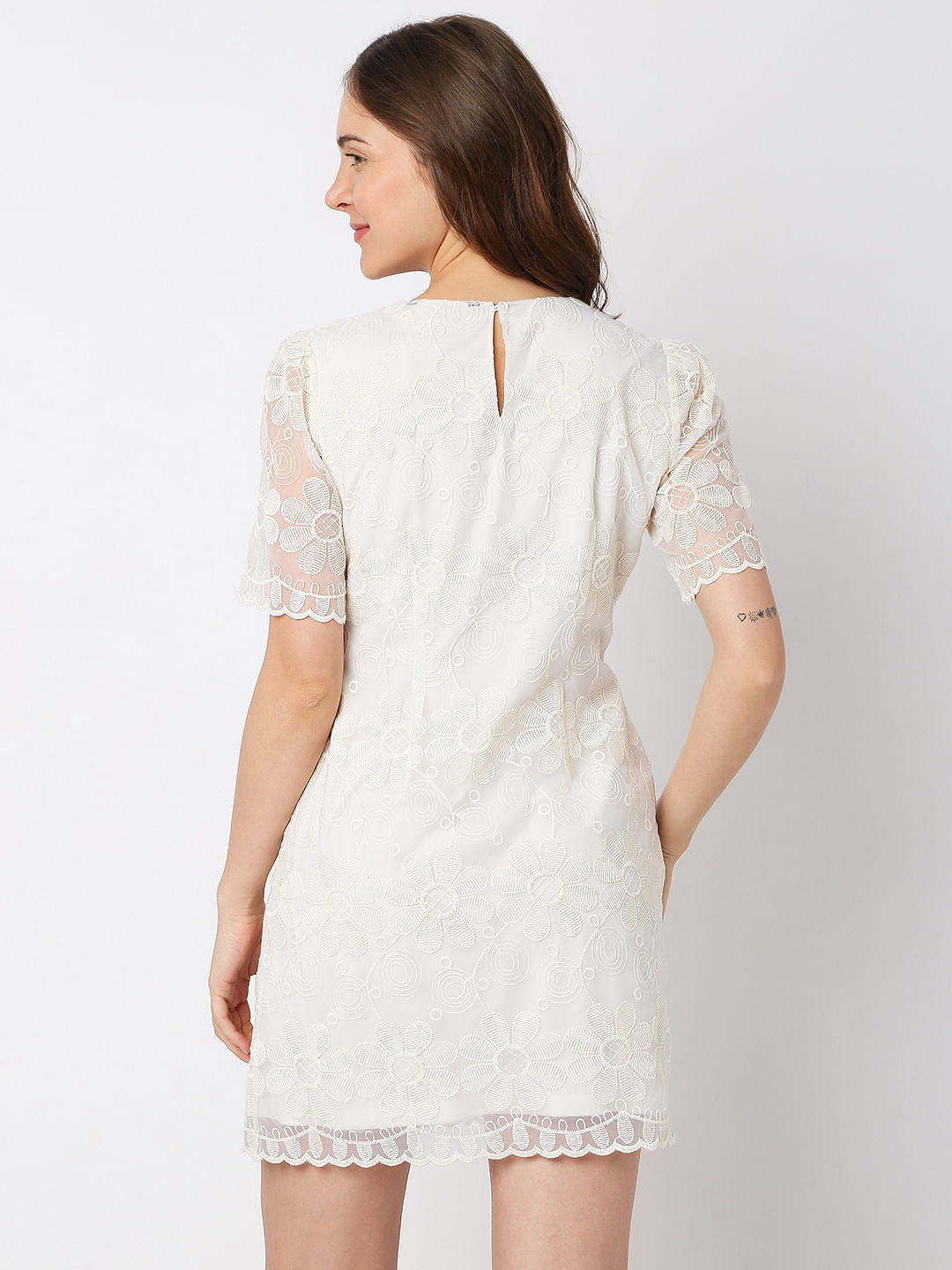 White Lace Mini Dress