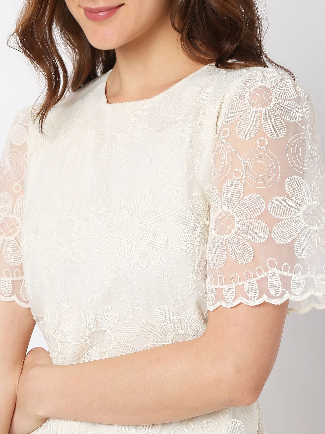 White Lace Mini Dress