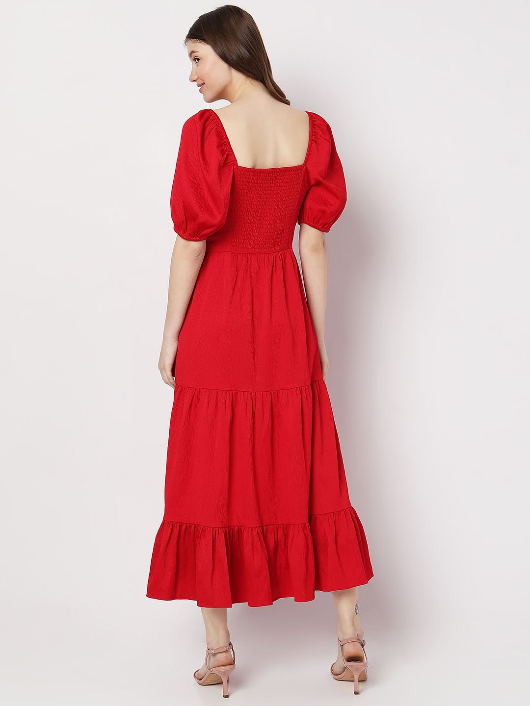 Red Tiered Maxi Dress