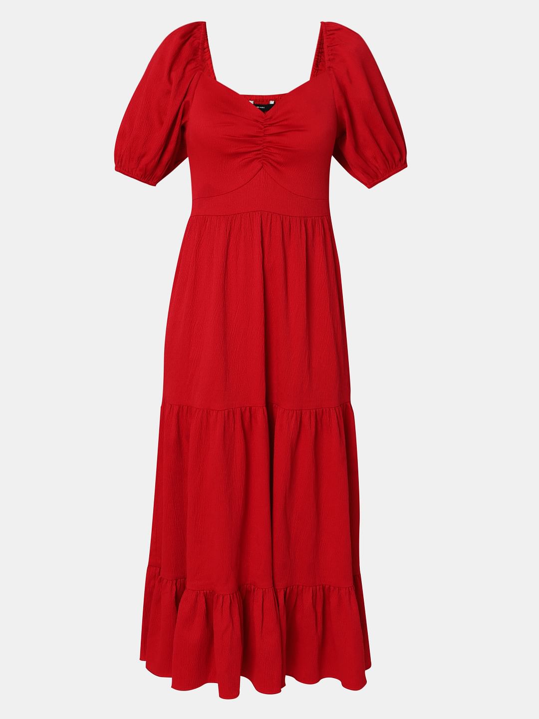Red Tiered Maxi Dress