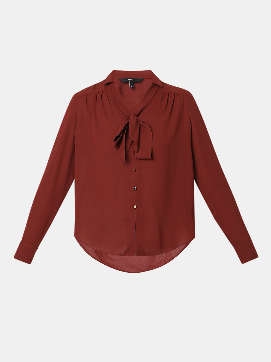 Brick Red Front Tie-Up Shirt