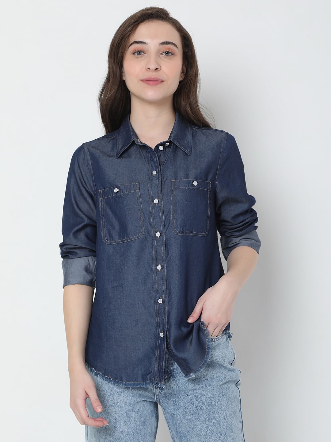 Dark Blue Denim Shirt