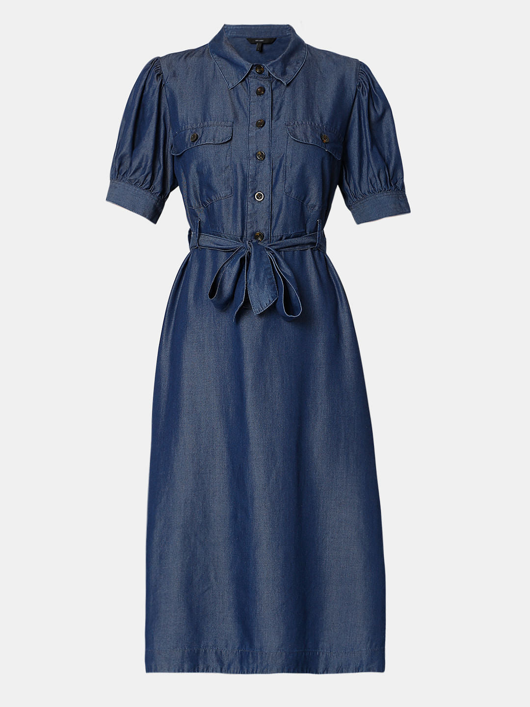 Blue Denim Midi Dress