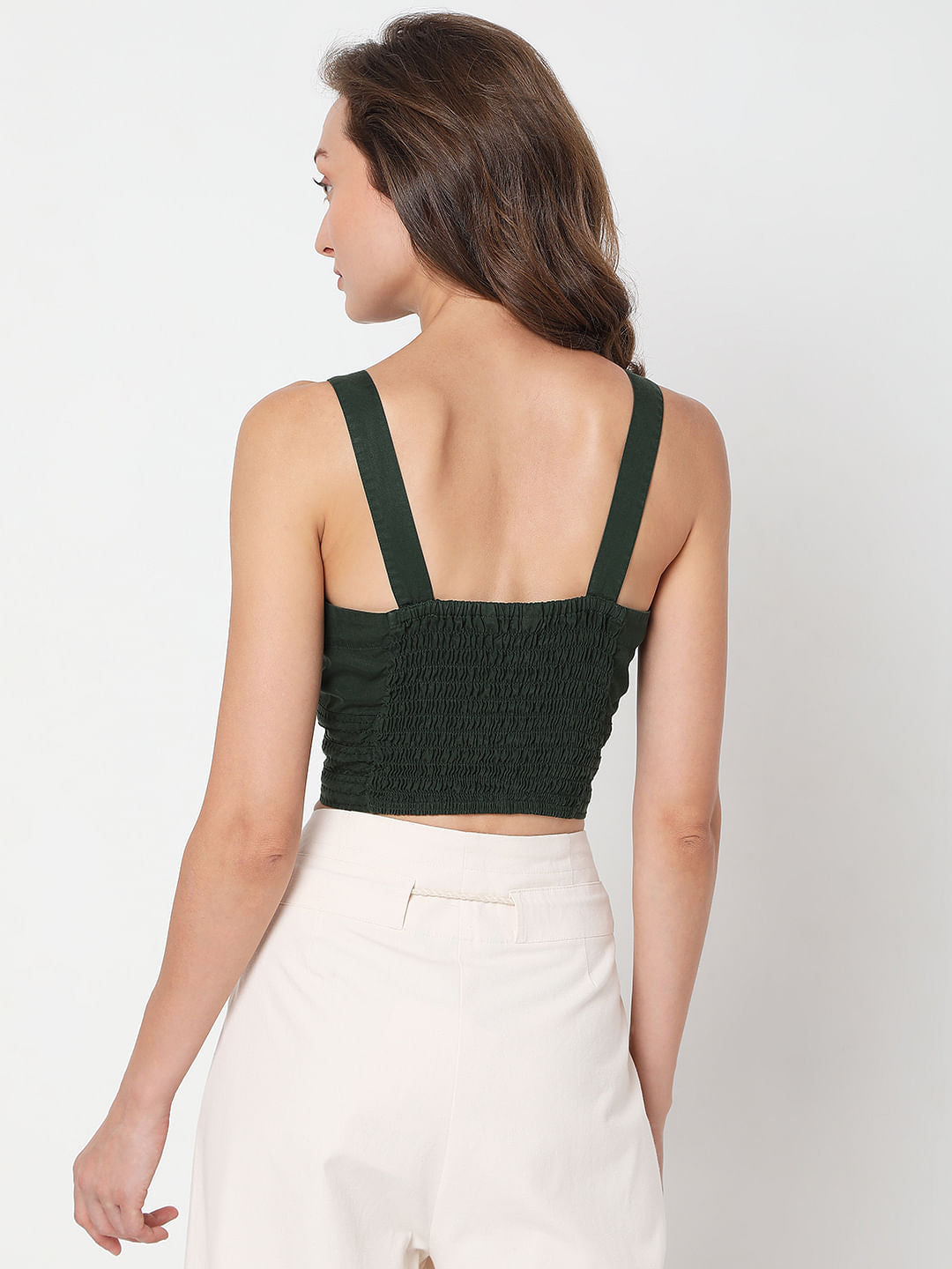 Green Strappy Crop Top