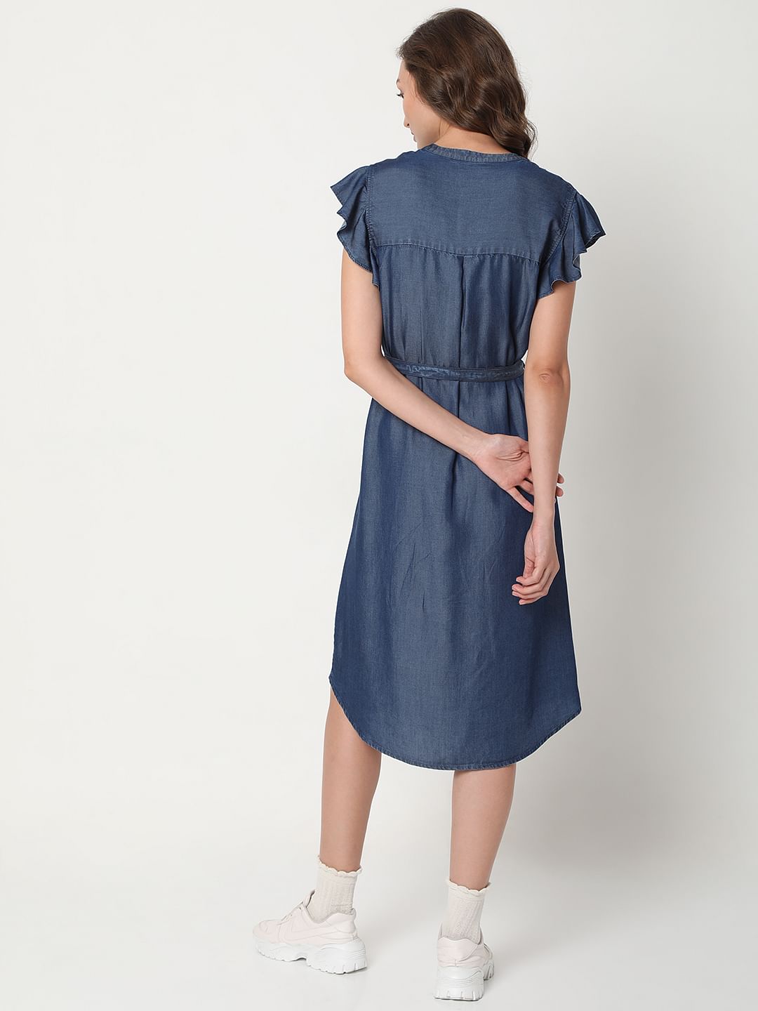 Blue Denim Midi Dress