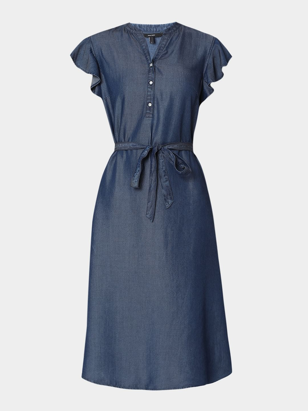 Blue Denim Midi Dress