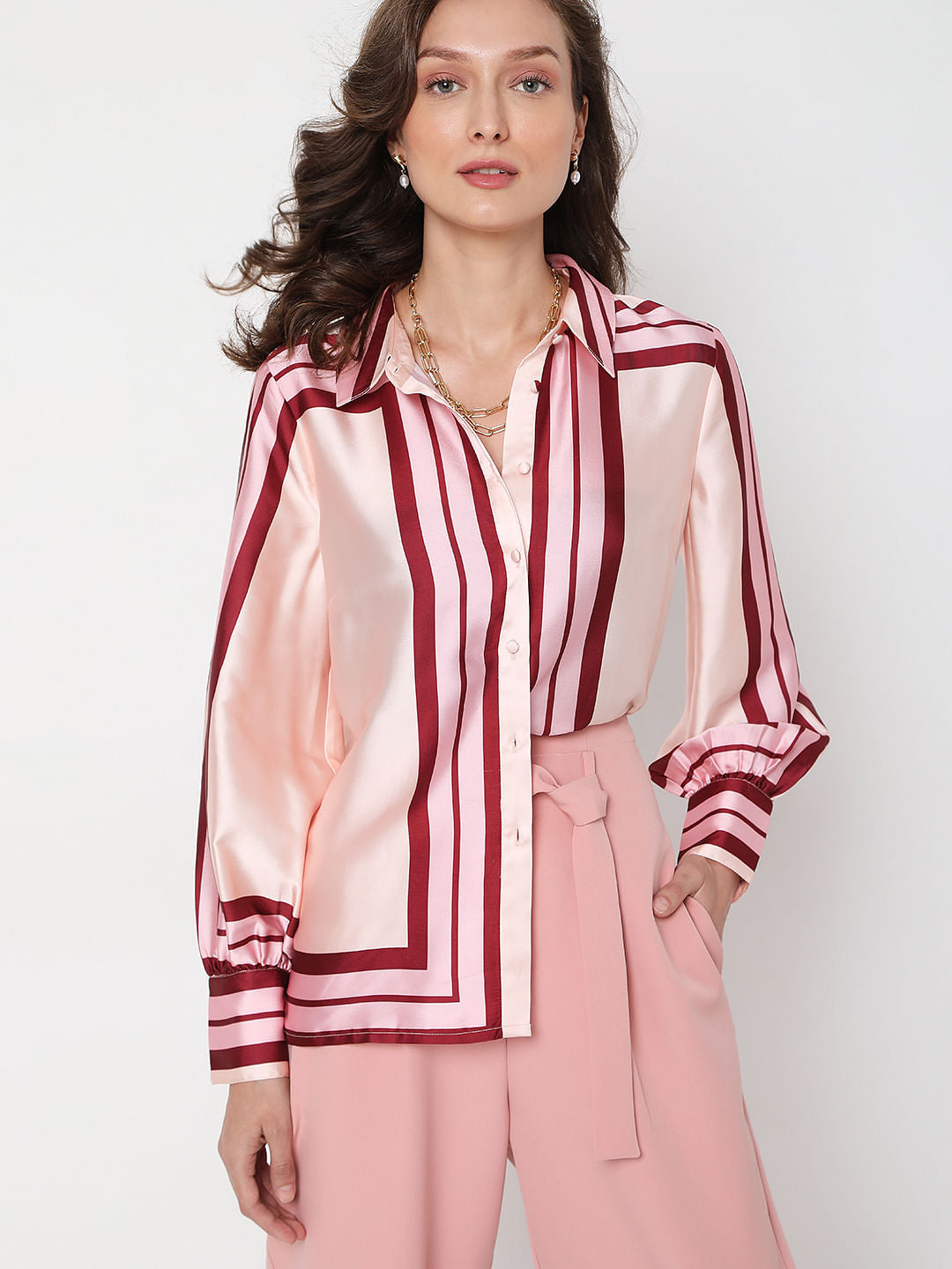 Pink Colourblocked Shirt