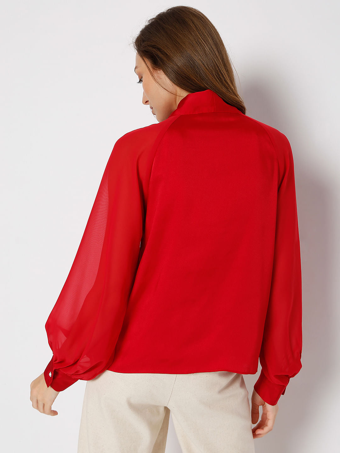 Red Front Tie-Up Top