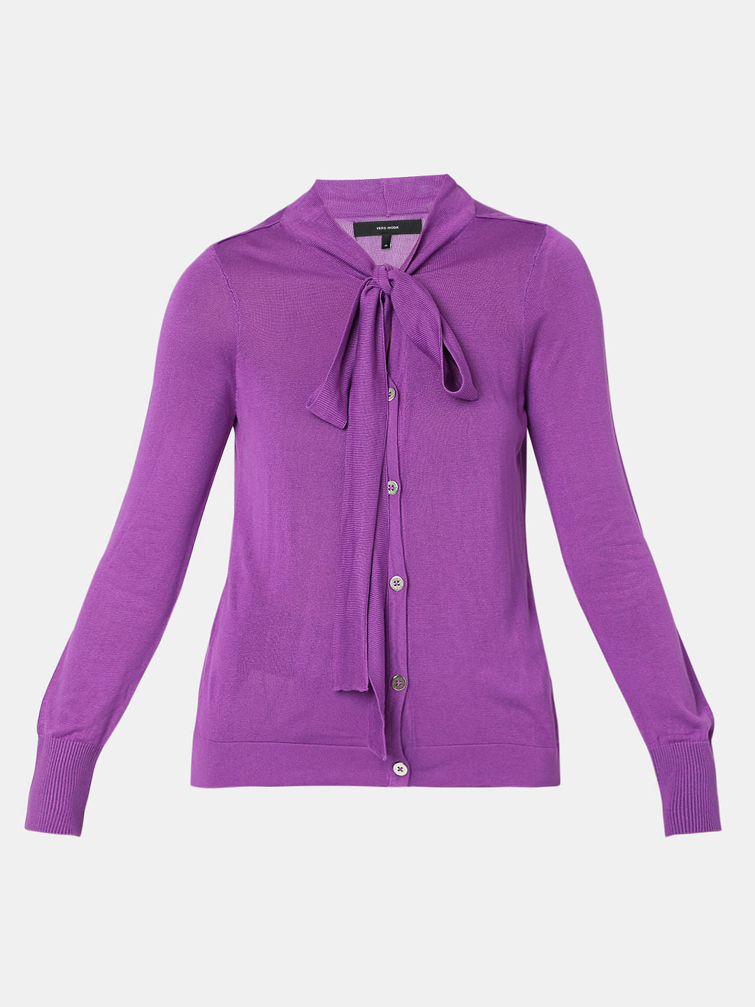 Purple Tie-Up Knit Top