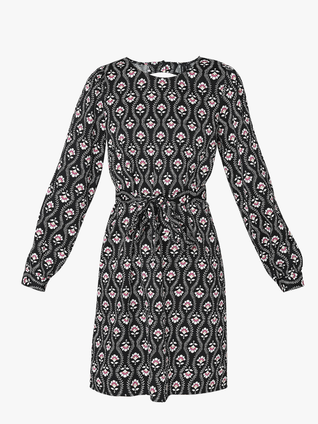 Black Floral Print Dress