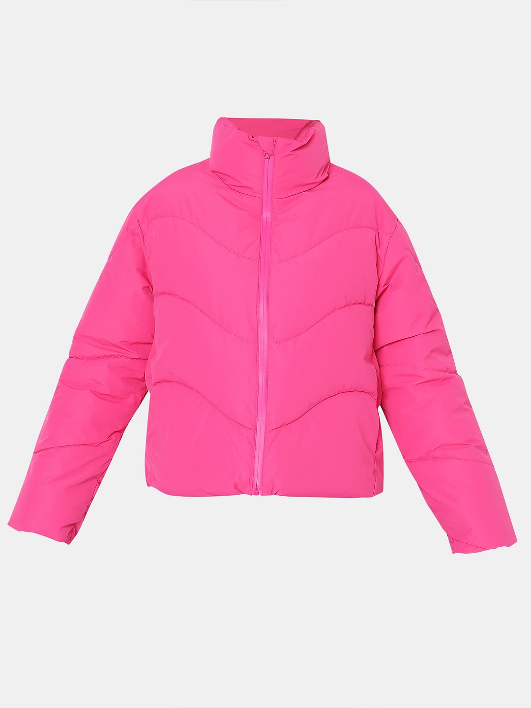 Magenta Pink Puffer Jacket