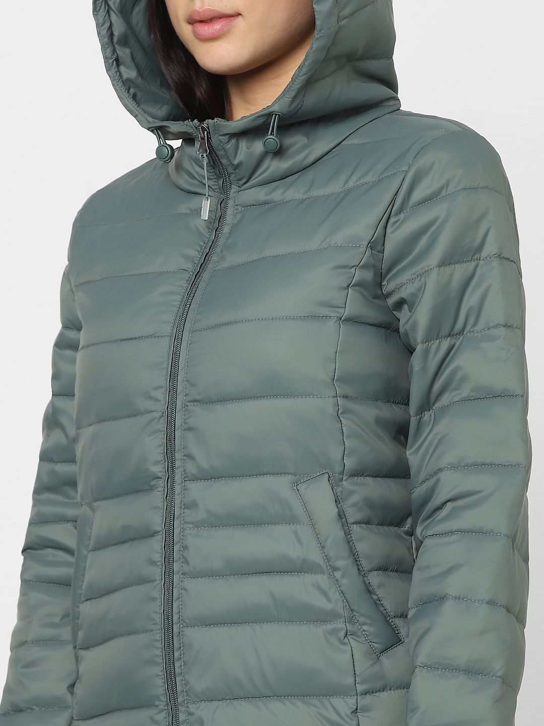 Teal Hooded Puffer Jacket