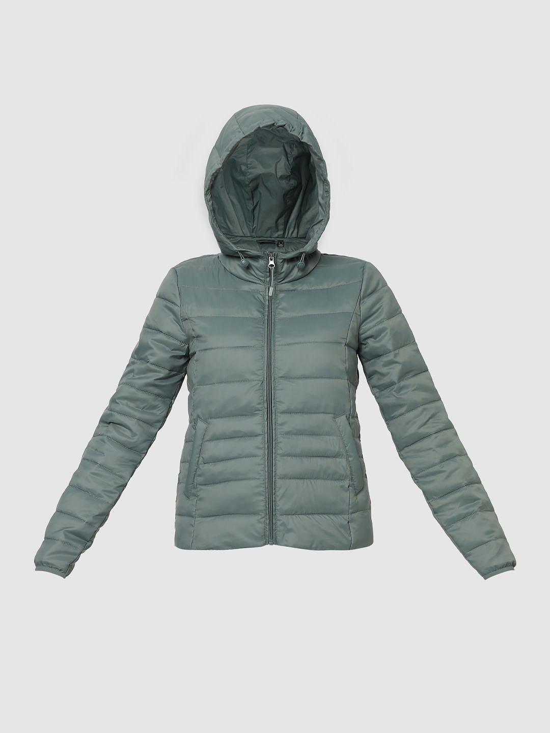 Teal Hooded Puffer Jacket