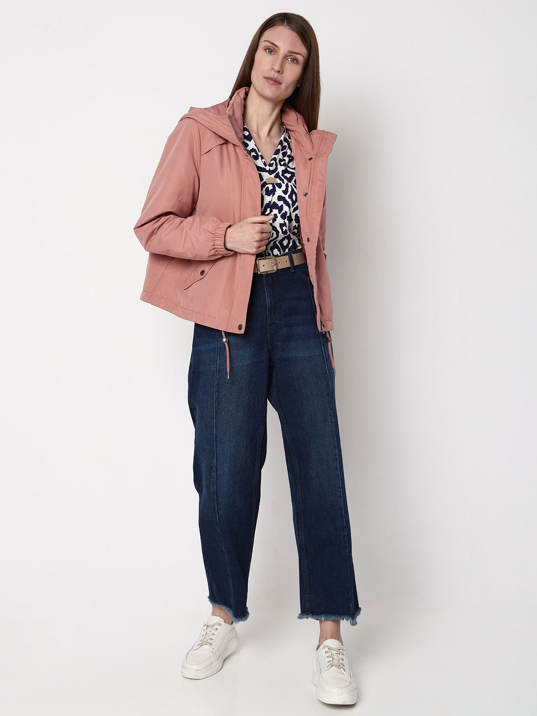 Dusty Pink Padded Short Parka Jacket