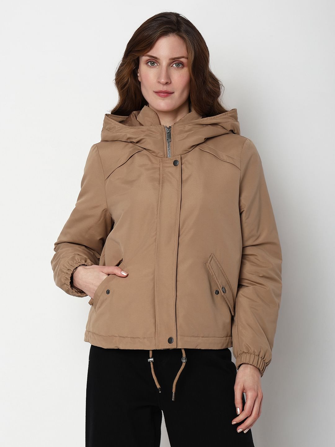 Brown Padded Short Parka Jacket