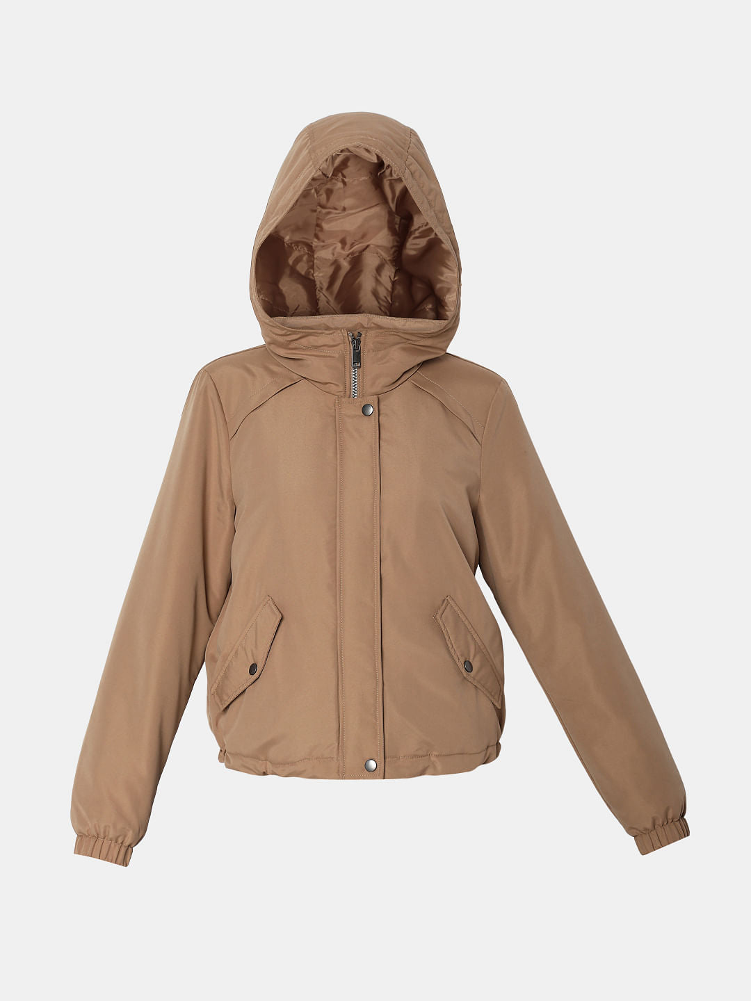 Brown Padded Short Parka Jacket