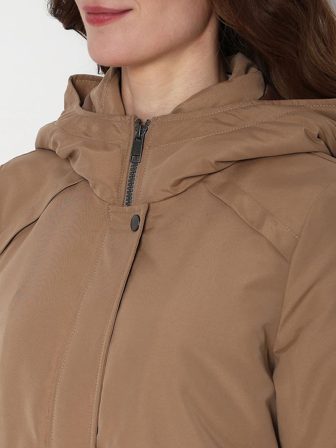 Brown Padded Short Parka Jacket