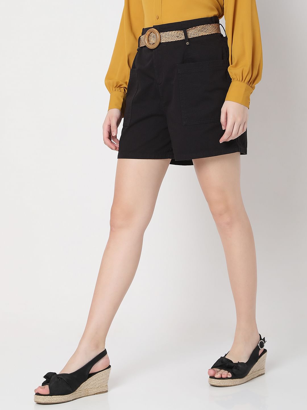 Black High Waist Shorts