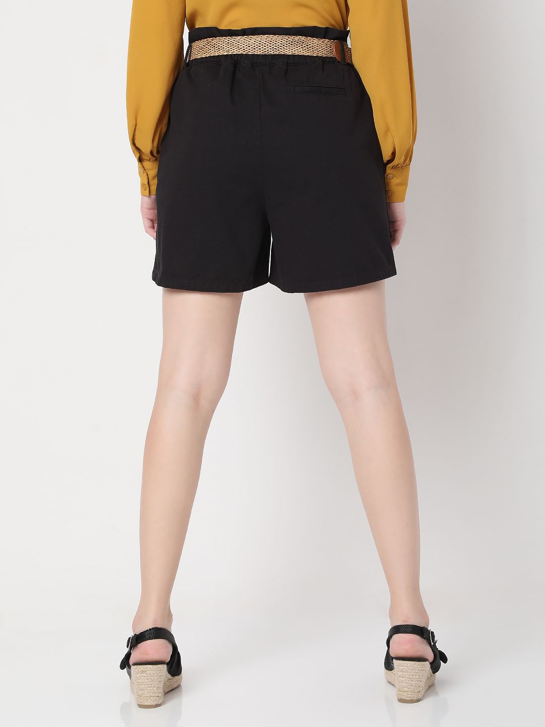 Black High Waist Shorts