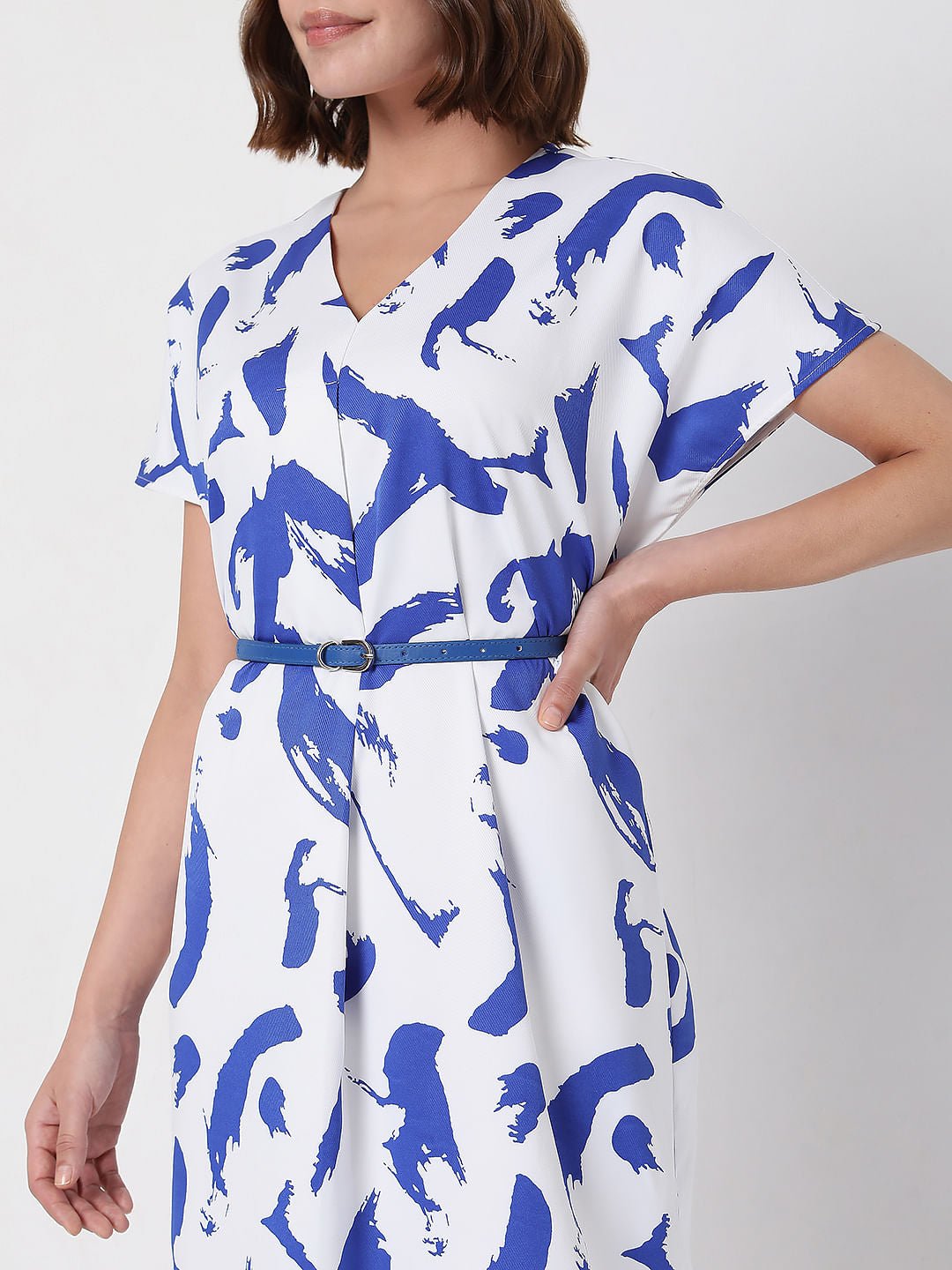 White Printed Shift Dress