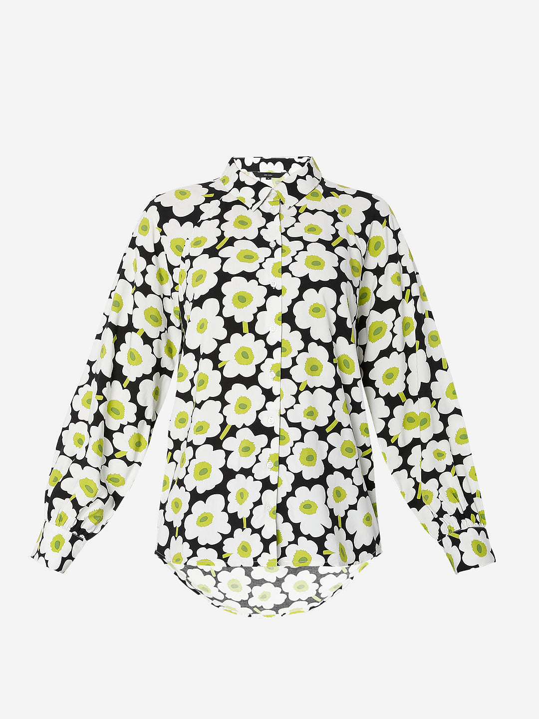 White Floral Print Shirt