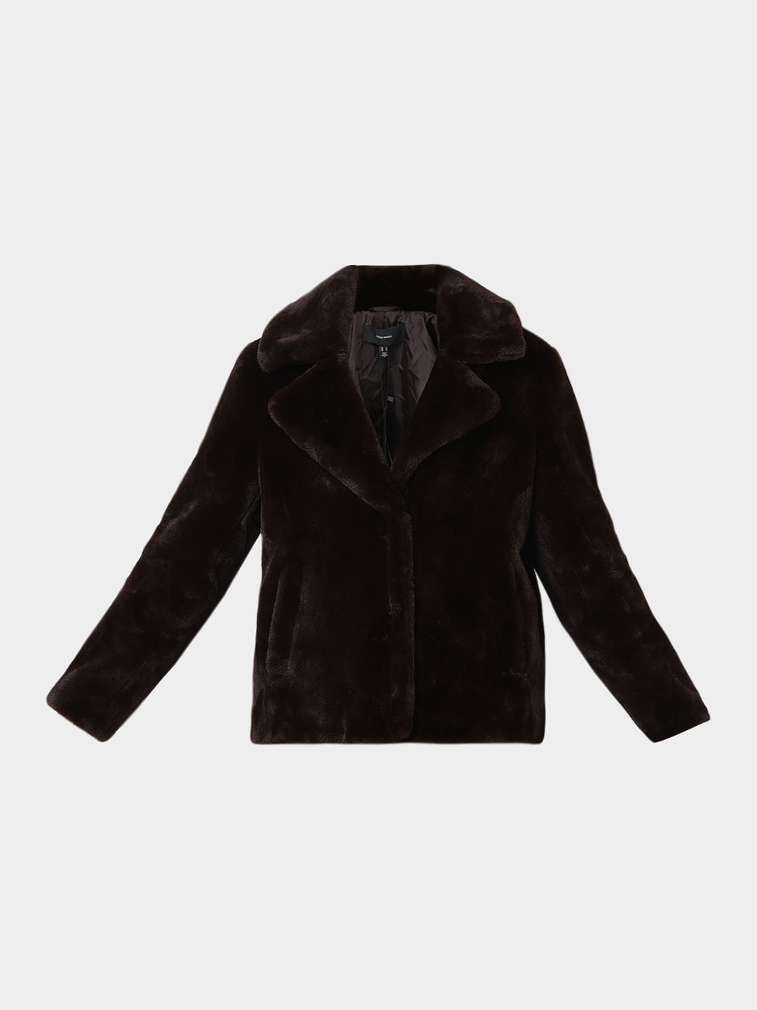 Dark Brown Faux Fur Jacket