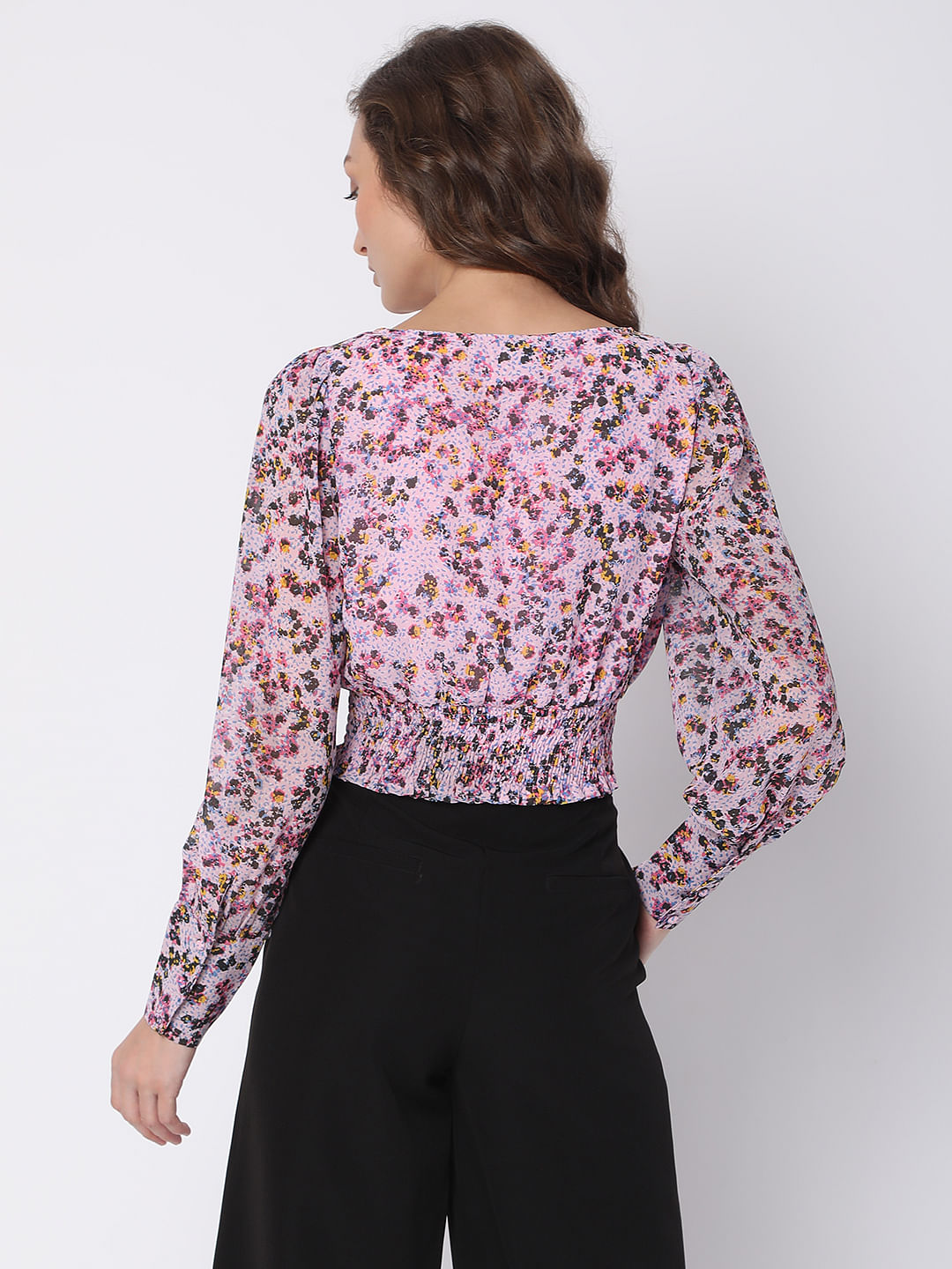 Purple Floral Co-Ord Set Top