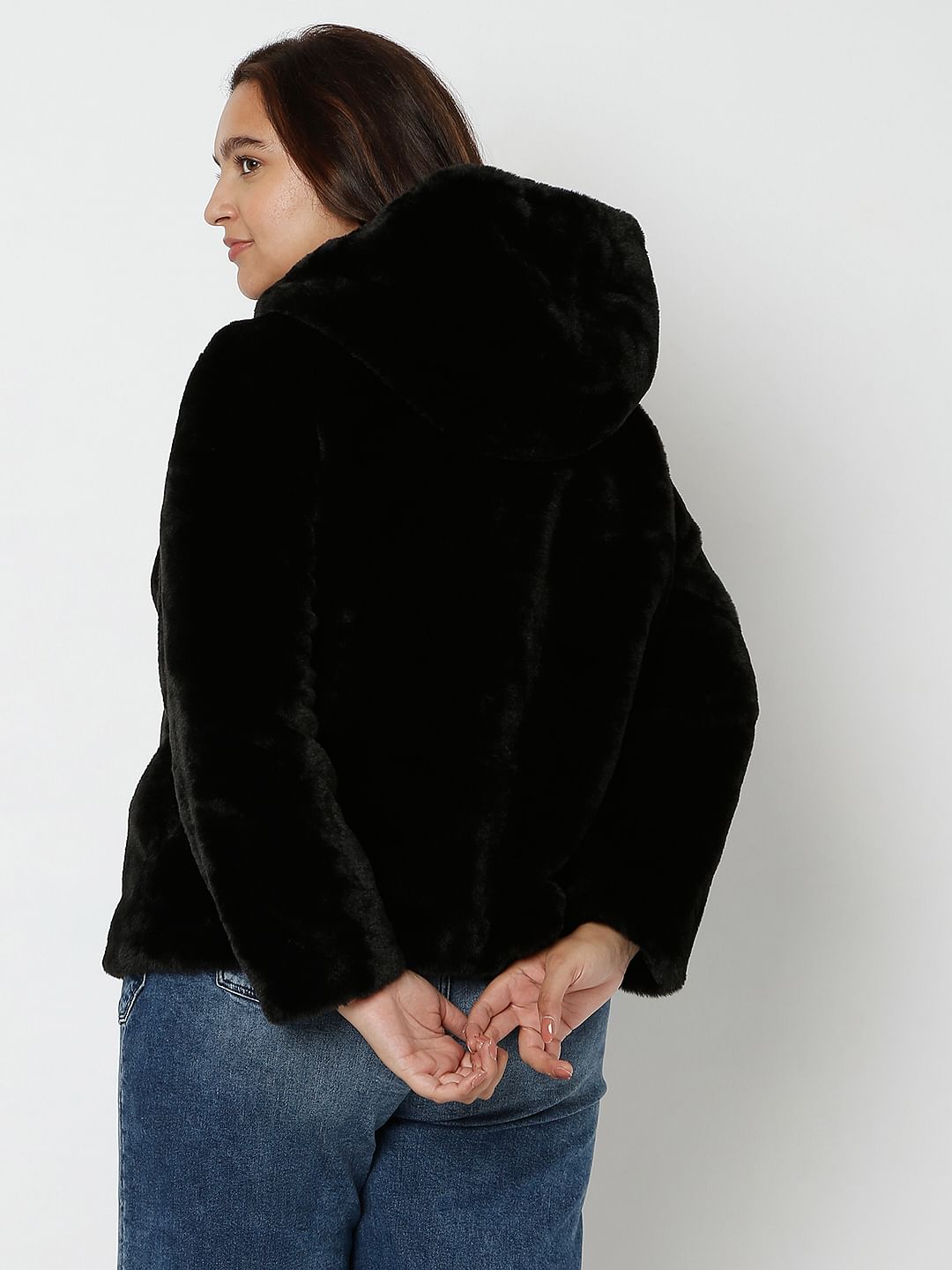 Curve Black Faux Fur Jacket