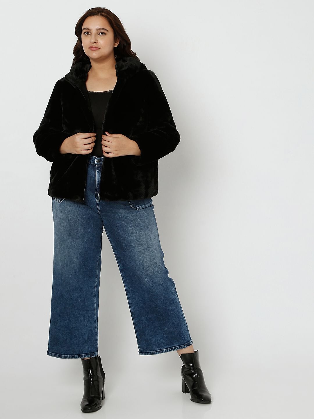 Curve Black Faux Fur Jacket