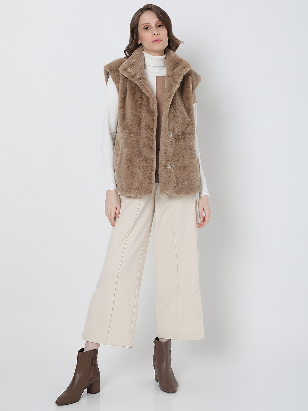 Beige Faux Fur Teddy Coat