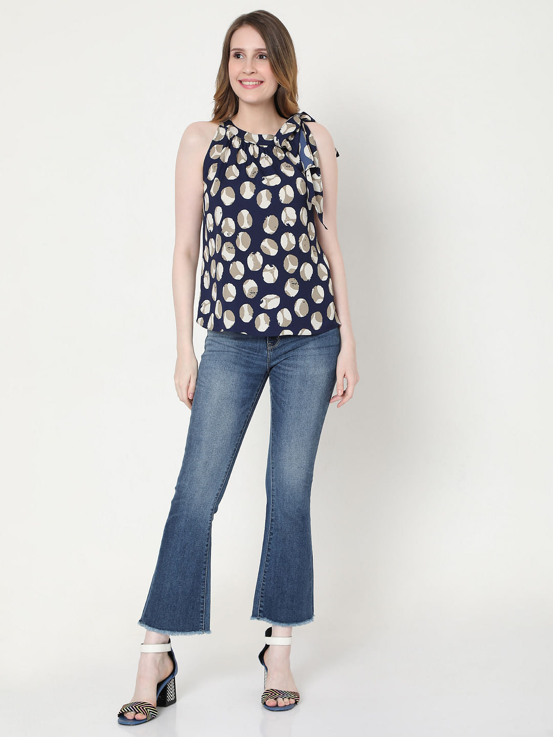 Blue Dotted Top