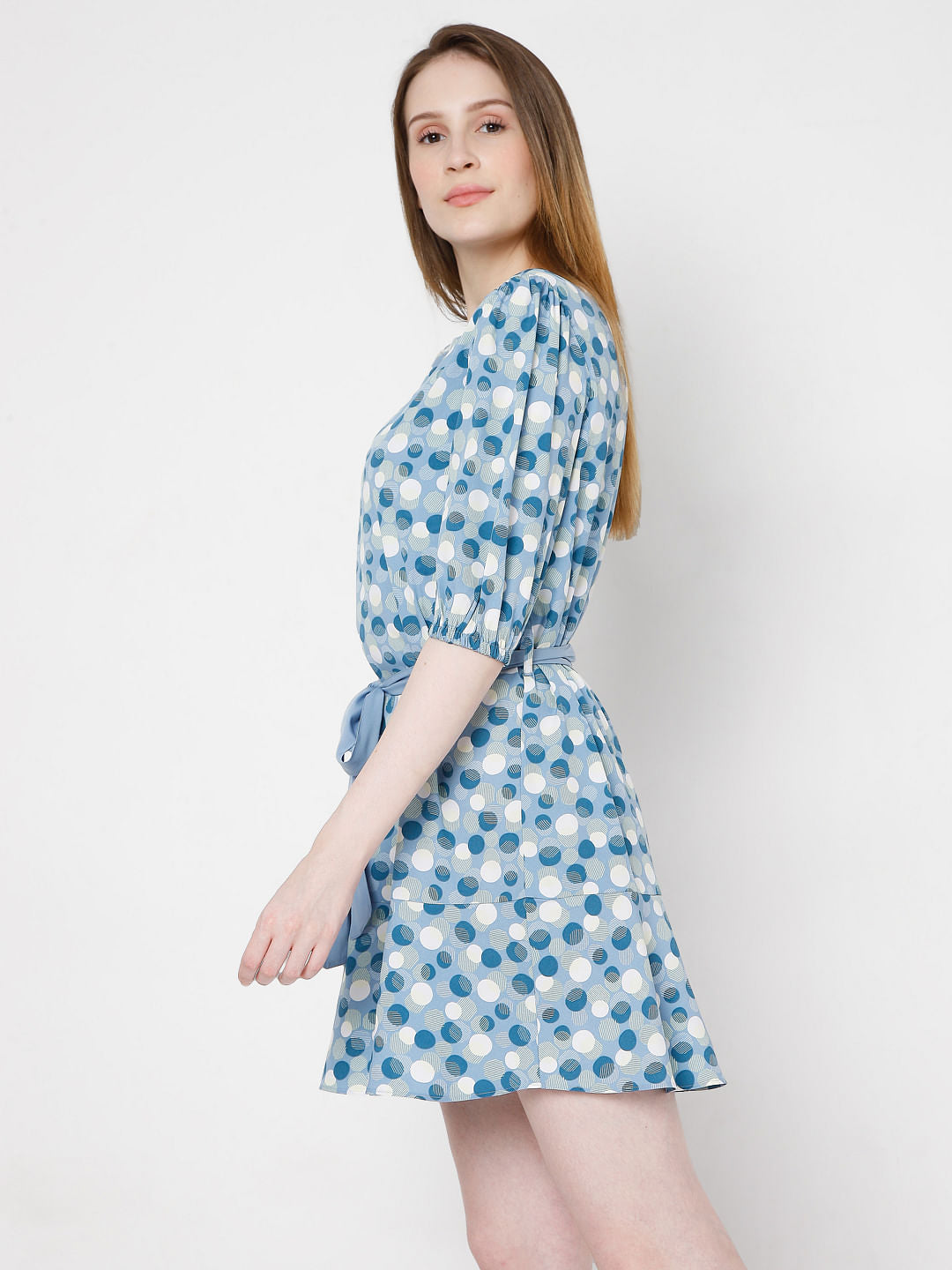 Blue Polka Dot Shift Dress