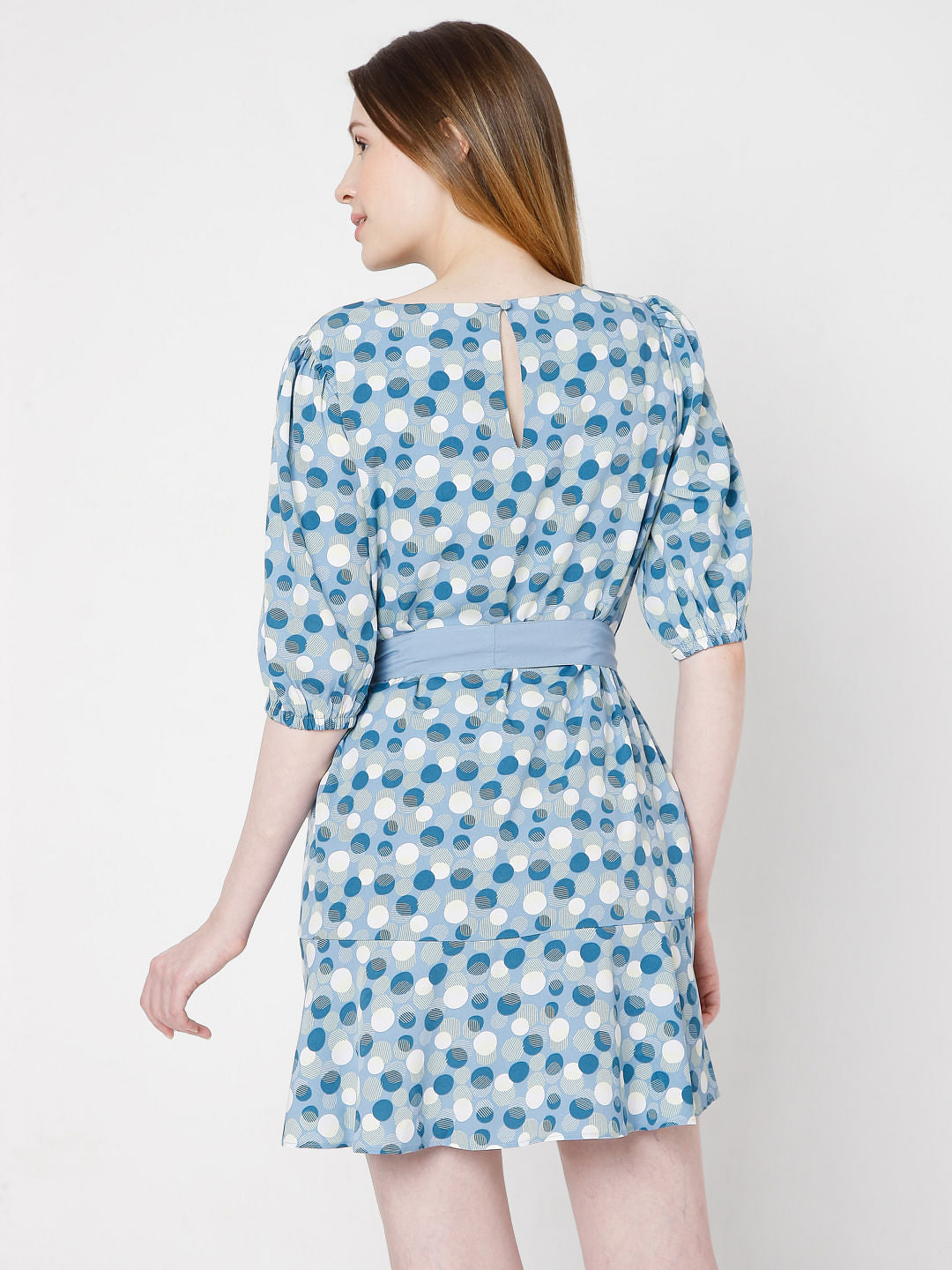 Blue Polka Dot Shift Dress
