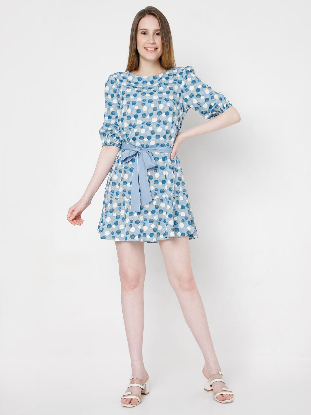 Blue Polka Dot Shift Dress