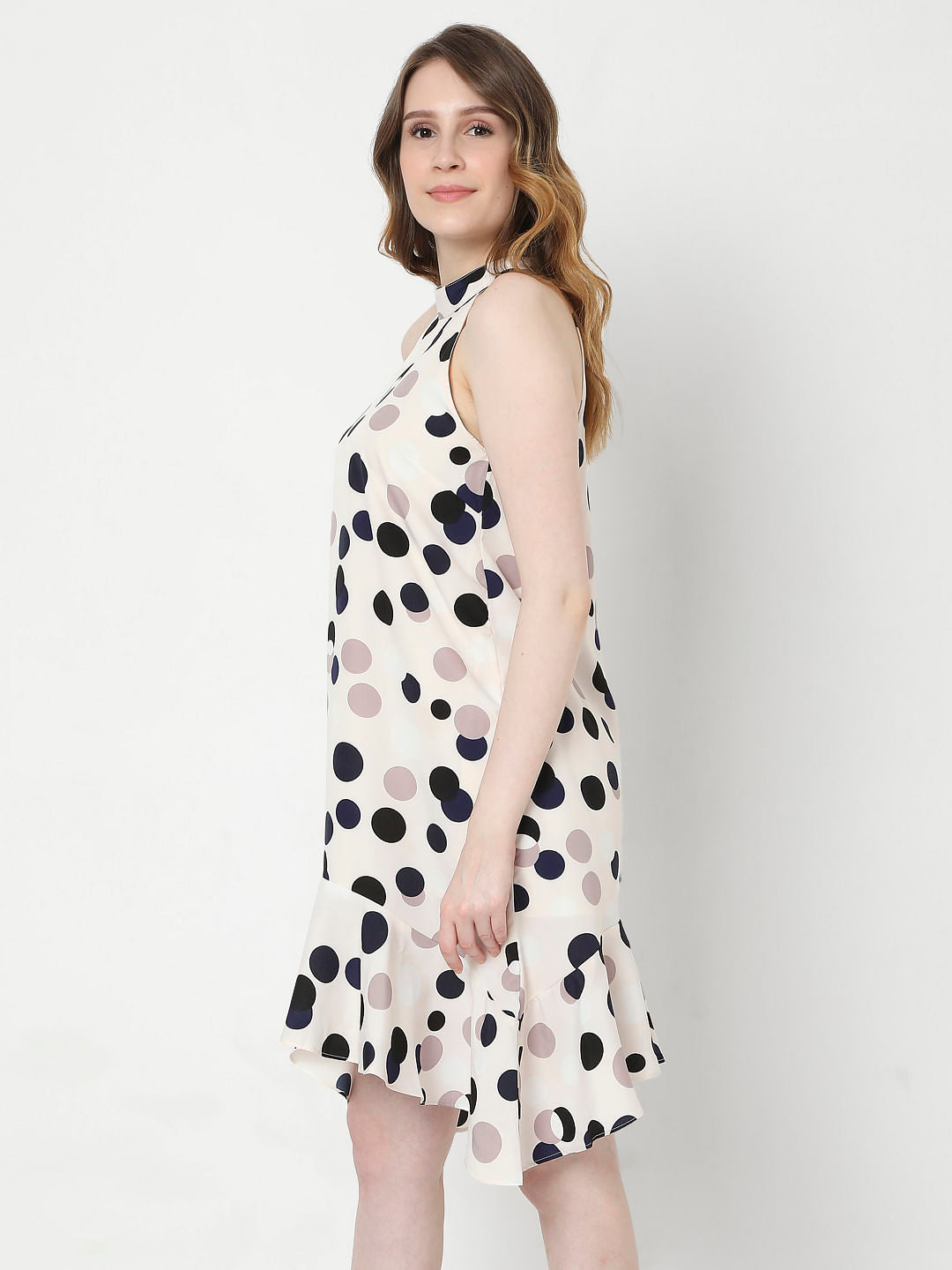 Brown Polka Dot Shift Dress