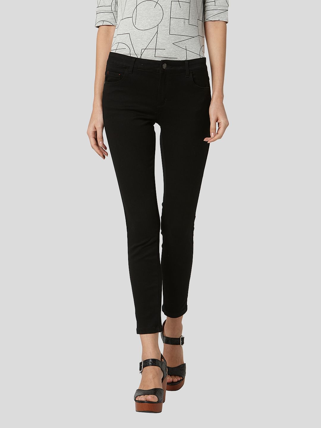 Black Mid Rise Wendy Skinny Jeggings