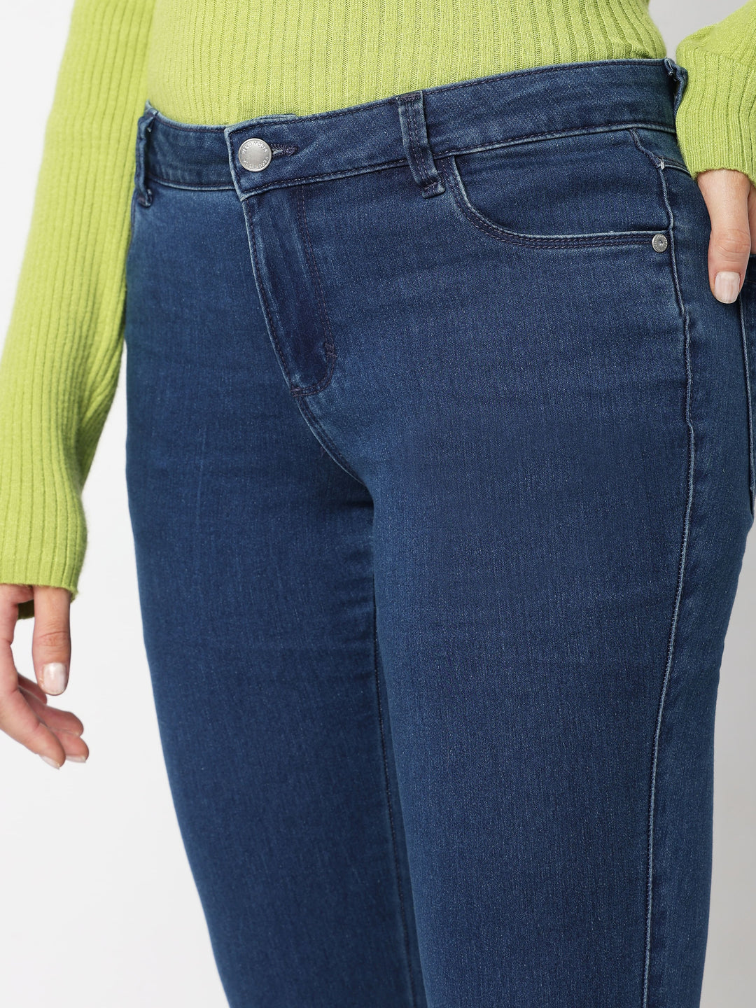 Blue Mid Rise Wendy Skinny Jeggings