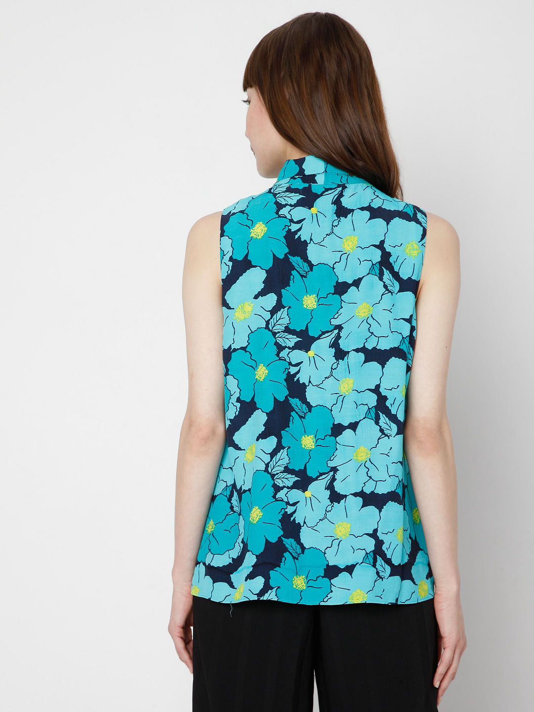 Green Floral Print Top