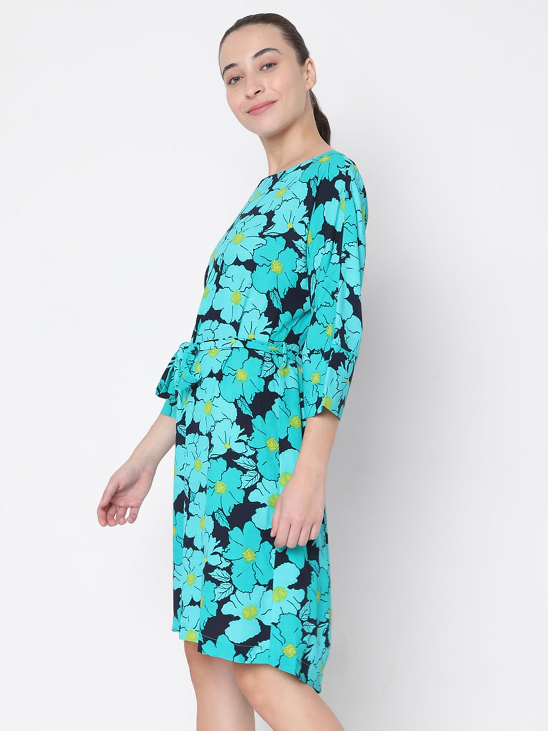 Green Floral Fit & Flare Dress