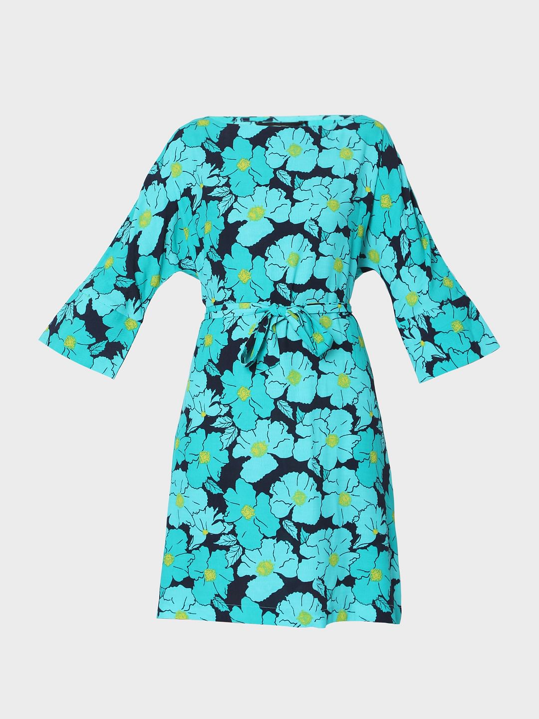 Green Floral Fit & Flare Dress