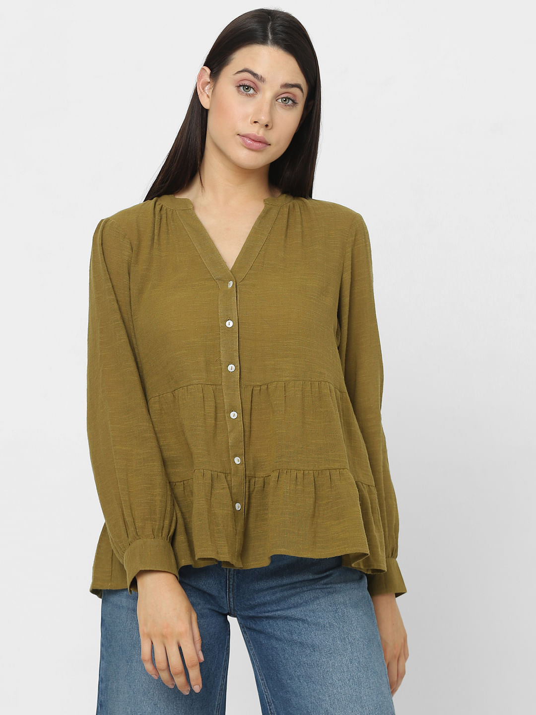 Green Flared Top