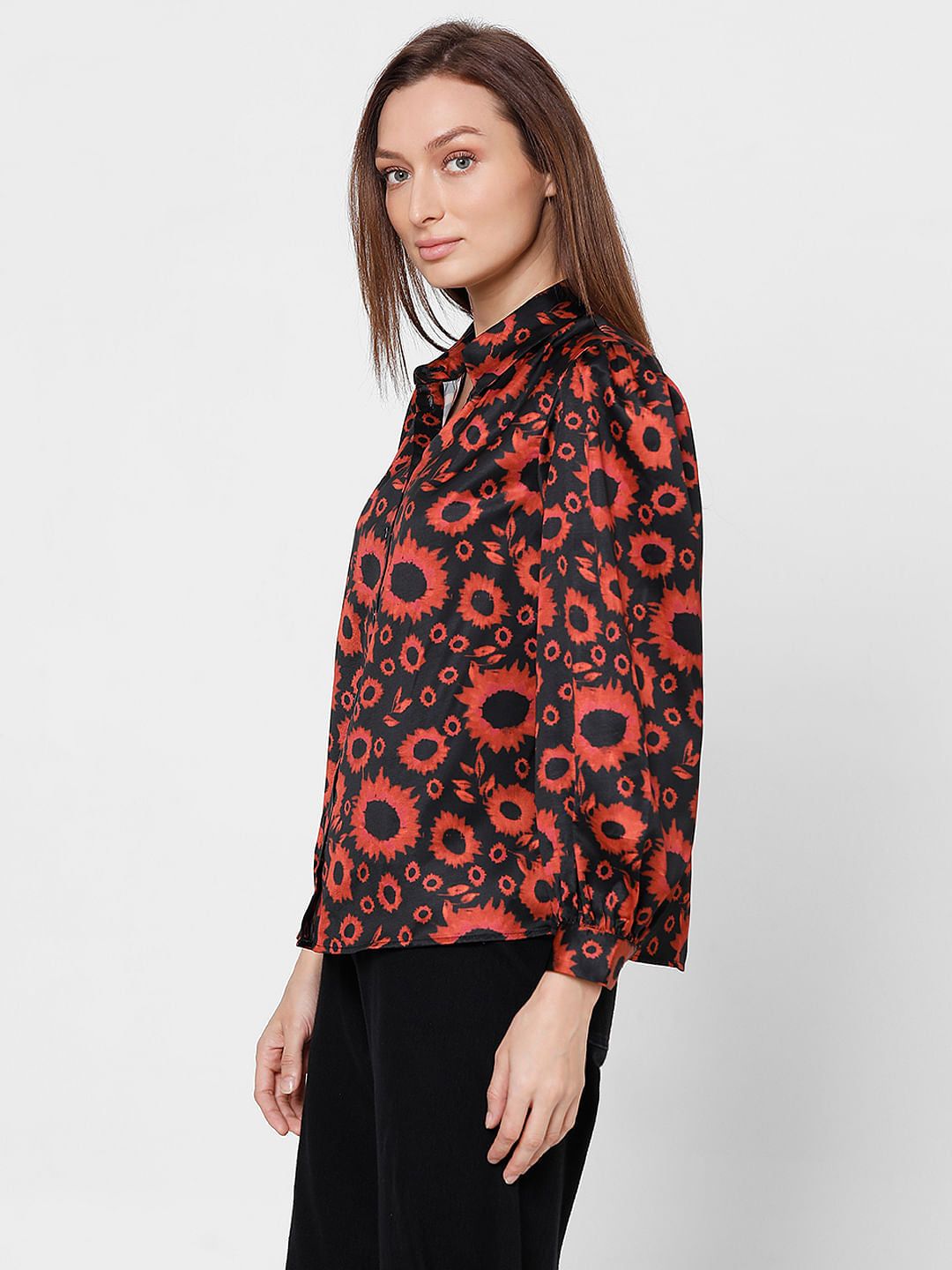Burnt Orange Floral Shirt