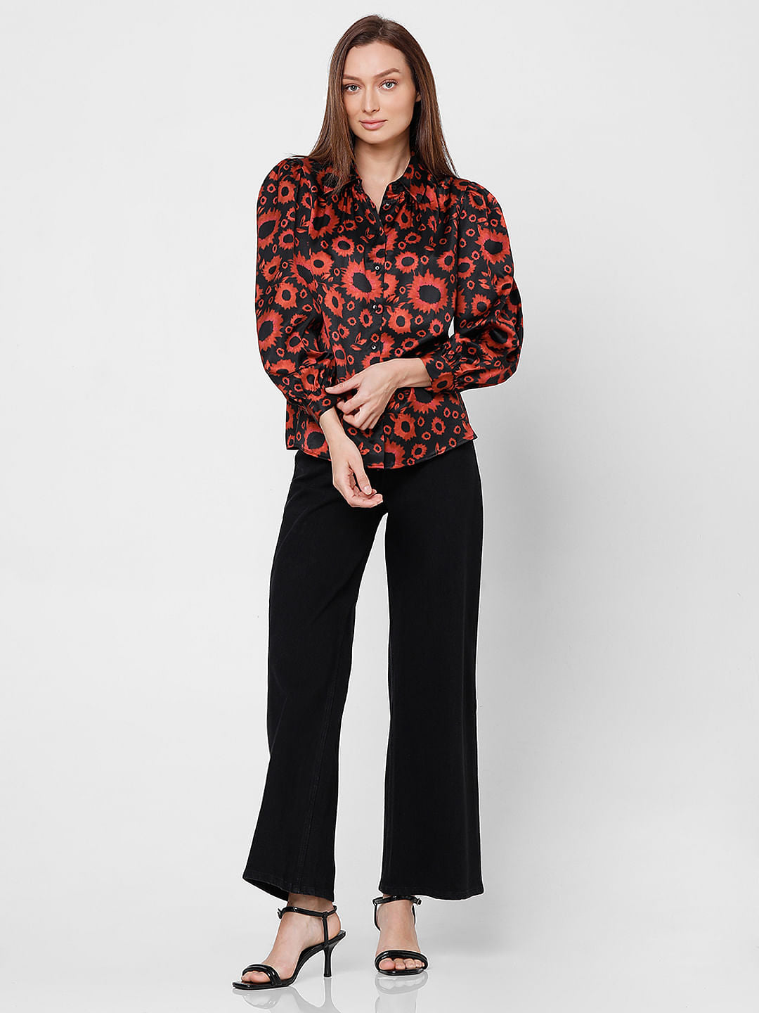 Burnt Orange Floral Shirt