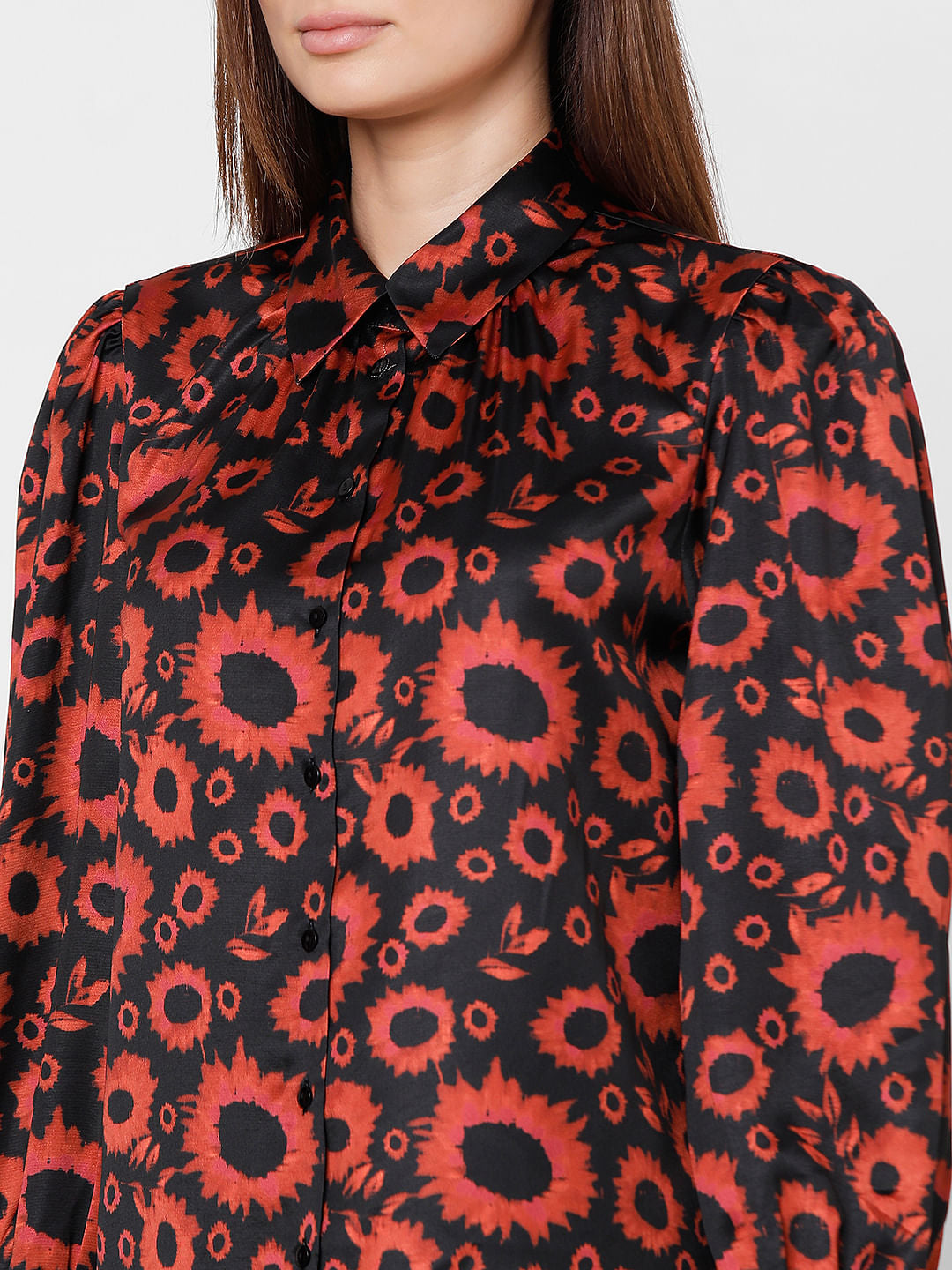 Burnt Orange Floral Shirt