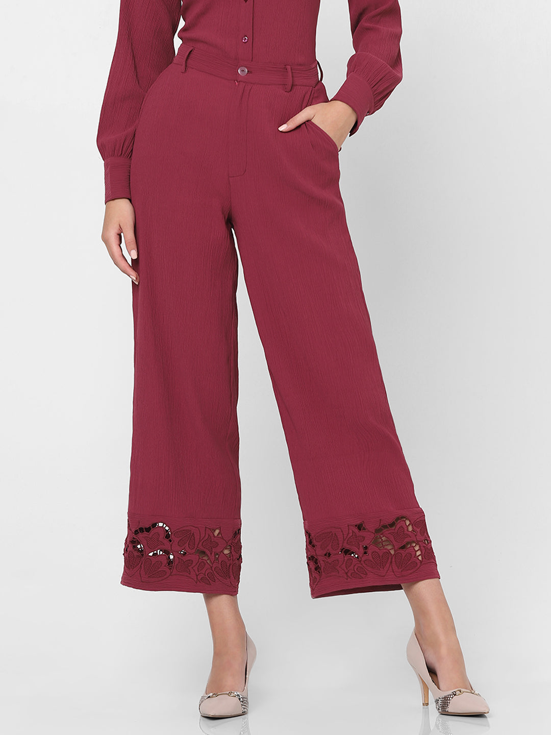 Cut-Work Embroidery Pants